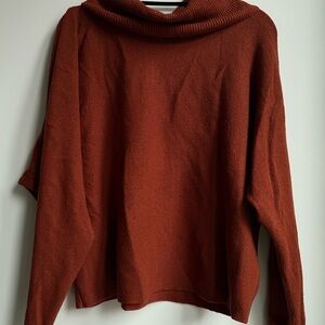 Cyrus Deep Rust Cowl Neck Sweater